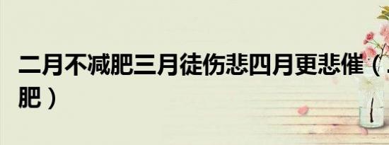 二月不减肥三月徒伤悲四月更悲催（二月不减肥）