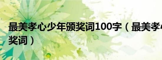 最美孝心少年颁奖词100字（最美孝心少年颁奖词）