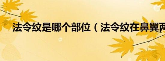 法令纹是哪个部位（法令纹在鼻翼两侧）