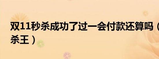 双11秒杀成功了过一会付款还算吗（双11秒杀王）