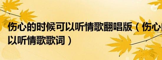 伤心的时候可以听情歌翻唱版（伤心的时候可以听情歌歌词）