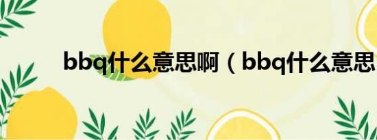 bbq什么意思啊（bbq什么意思）