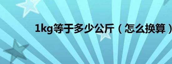 1kg等于多少公斤（怎么换算）