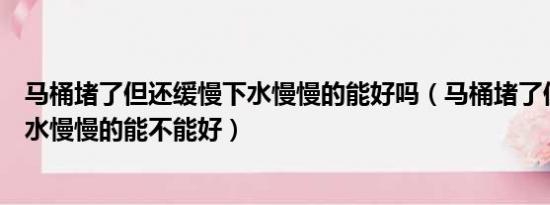 马桶堵了但还缓慢下水慢慢的能好吗（马桶堵了但还缓慢下水慢慢的能不能好）