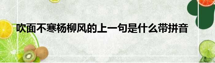 吹面不寒杨柳风的上一句是什么带拼音