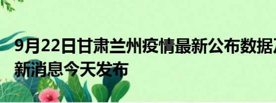 9月22日甘肃兰州疫情最新公布数据及兰州最新消息今天发布