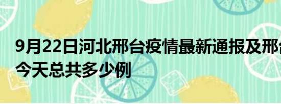 9月22日河北邢台疫情最新通报及邢台疫情到今天总共多少例