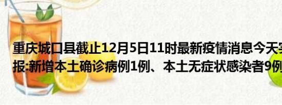 重庆城口县截止12月5日11时最新疫情消息今天实时数据通报:新增本土确诊病例1例、本土无症状感染者9例