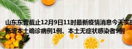 山东东营截止12月9日11时最新疫情消息今天实时数据通报:新增本土确诊病例1例、本土无症状感染者9例