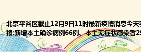 北京平谷区截止12月9日11时最新疫情消息今天实时数据通报:新增本土确诊病例66例、本土无症状感染者29例