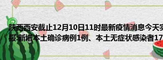 陕西西安截止12月10日11时最新疫情消息今天实时数据通报:新增本土确诊病例1例、本土无症状感染者178例