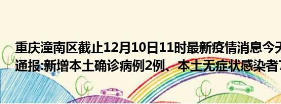 重庆潼南区截止12月10日11时最新疫情消息今天实时数据通报:新增本土确诊病例2例、本土无症状感染者7例