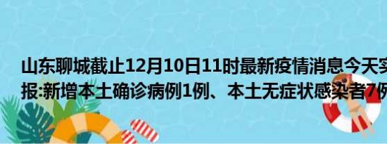 山东聊城截止12月10日11时最新疫情消息今天实时数据通报:新增本土确诊病例1例、本土无症状感染者7例