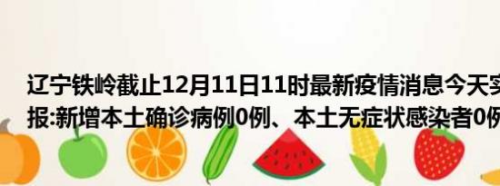 辽宁铁岭截止12月11日11时最新疫情消息今天实时数据通报:新增本土确诊病例0例、本土无症状感染者0例