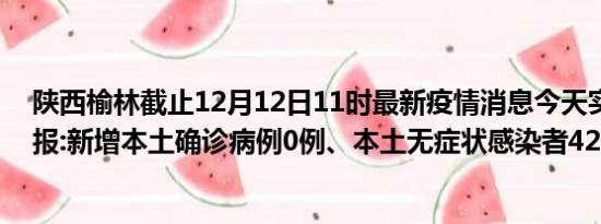 陕西榆林截止12月12日11时最新疫情消息今天实时数据通报:新增本土确诊病例0例、本土无症状感染者42例