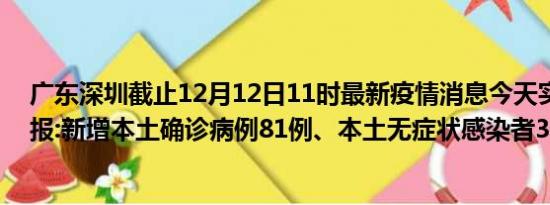 广东深圳截止12月12日11时最新疫情消息今天实时数据通报:新增本土确诊病例81例、本土无症状感染者39例