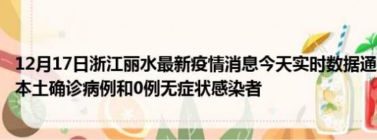 12月17日浙江丽水最新疫情消息今天实时数据通报:新增0例本土确诊病例和0例无症状感染者