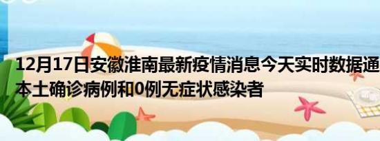 12月17日安徽淮南最新疫情消息今天实时数据通报:新增0例本土确诊病例和0例无症状感染者