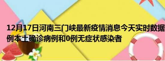 12月17日河南三门峡最新疫情消息今天实时数据通报:新增0例本土确诊病例和0例无症状感染者