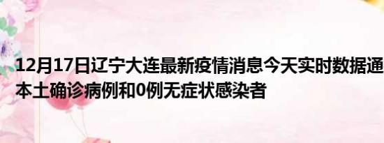 12月17日辽宁大连最新疫情消息今天实时数据通报:新增0例本土确诊病例和0例无症状感染者