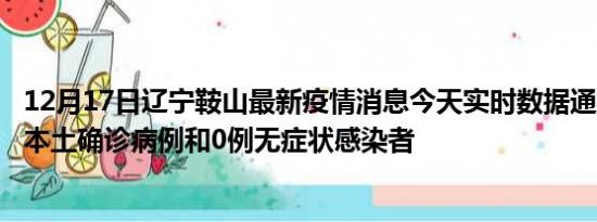 12月17日辽宁鞍山最新疫情消息今天实时数据通报:新增0例本土确诊病例和0例无症状感染者