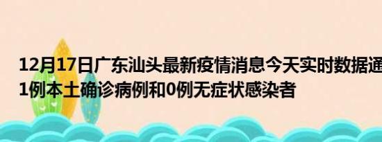 12月17日广东汕头最新疫情消息今天实时数据通报:新增111例本土确诊病例和0例无症状感染者