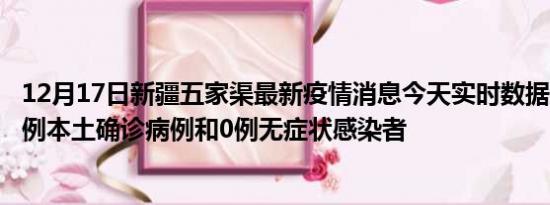 12月17日新疆五家渠最新疫情消息今天实时数据通报:新增0例本土确诊病例和0例无症状感染者