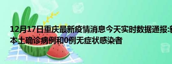 12月17日重庆最新疫情消息今天实时数据通报:新增178例本土确诊病例和0例无症状感染者