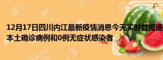 12月17日四川内江最新疫情消息今天实时数据通报:新增0例本土确诊病例和0例无症状感染者