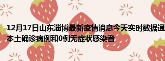 12月17日山东淄博最新疫情消息今天实时数据通报:新增0例本土确诊病例和0例无症状感染者