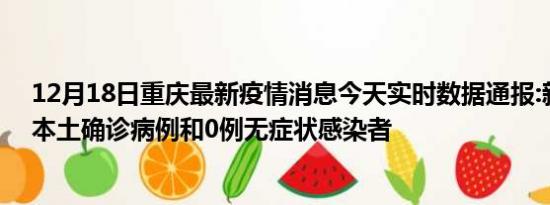 12月18日重庆最新疫情消息今天实时数据通报:新增183例本土确诊病例和0例无症状感染者