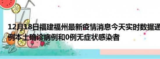 12月18日福建福州最新疫情消息今天实时数据通报:新增57例本土确诊病例和0例无症状感染者