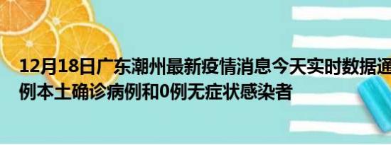 12月18日广东潮州最新疫情消息今天实时数据通报:新增25例本土确诊病例和0例无症状感染者