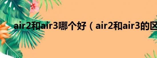 air2和air3哪个好（air2和air3的区别）
