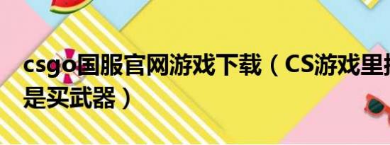 csgo国服官网游戏下载（CS游戏里按哪个键是买武器）