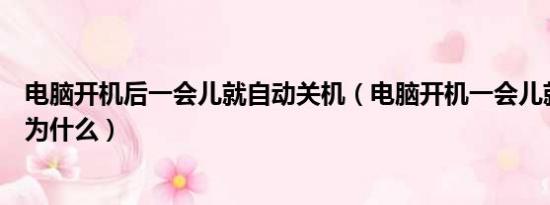 电脑开机后一会儿就自动关机（电脑开机一会儿就自动关机为什么）