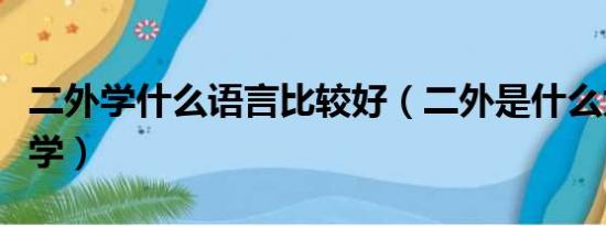 二外学什么语言比较好（二外是什么为什么要学）