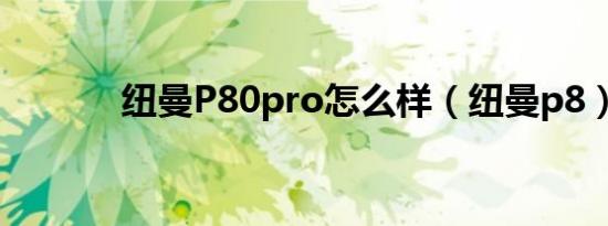 纽曼P80pro怎么样（纽曼p8）