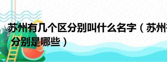 苏州有几个区分别叫什么名字（苏州有几个区 分别是哪些）