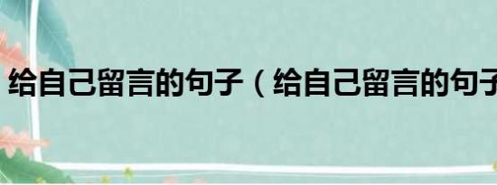 给自己留言的句子（给自己留言的句子伤感）