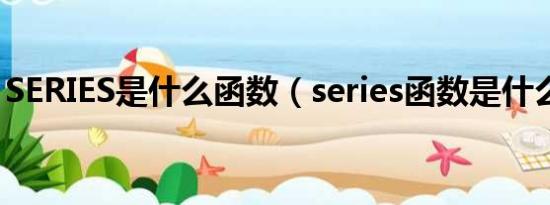 SERIES是什么函数（series函数是什么意思）