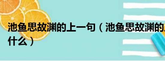 池鱼思故渊的上一句（池鱼思故渊的上一句是什么）