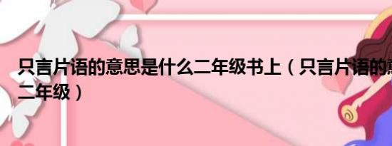 只言片语的意思是什么二年级书上（只言片语的意思是什么二年级）