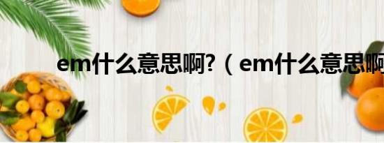 em什么意思啊?（em什么意思啊）