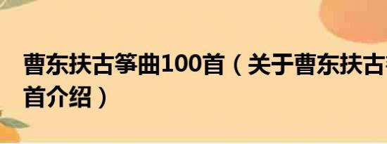 曹东扶古筝曲100首（关于曹东扶古筝曲100首介绍）