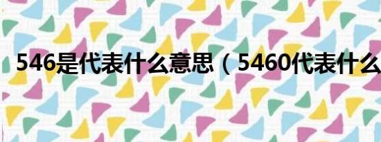 546是代表什么意思（5460代表什么意思）