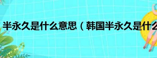 半永久是什么意思（韩国半永久是什么意思）