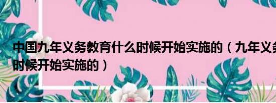 中国九年义务教育什么时候开始实施的（九年义务教育什么时候开始实施的）