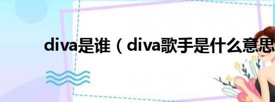 diva是谁（diva歌手是什么意思）