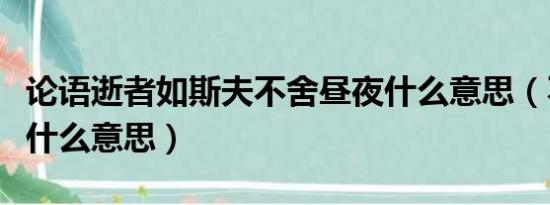 论语逝者如斯夫不舍昼夜什么意思（不舍昼夜什么意思）